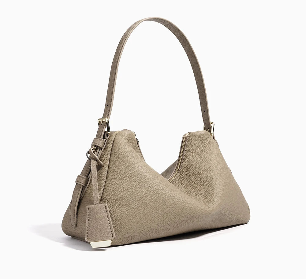 Zency Genuine Leather Satchel Bags For Women Simple Fashion Ladies Underarm Handbag Large Capacity Shoulder Bag 2025 New