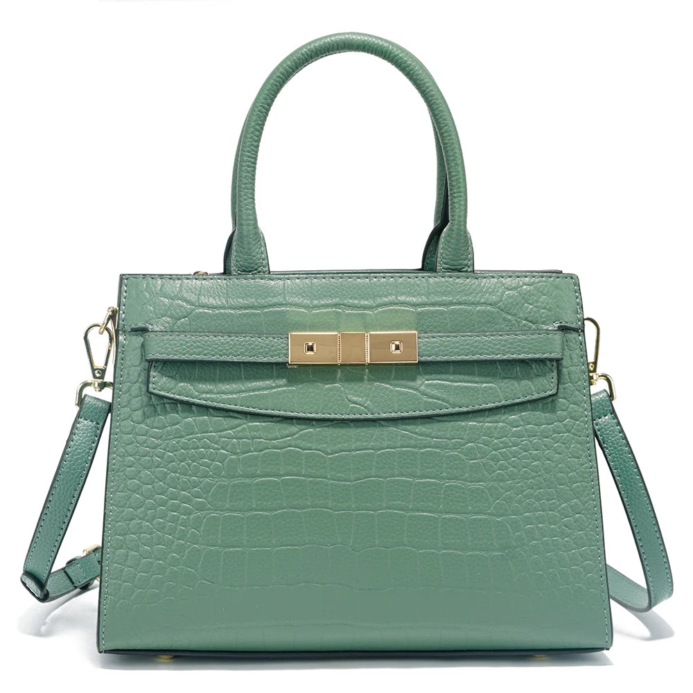 Zency Cowhide High Quality Ladies Handbags Genuine Leather Top-handle Bag For Work Luxury Designer Brand Crossbody Mom Bag
