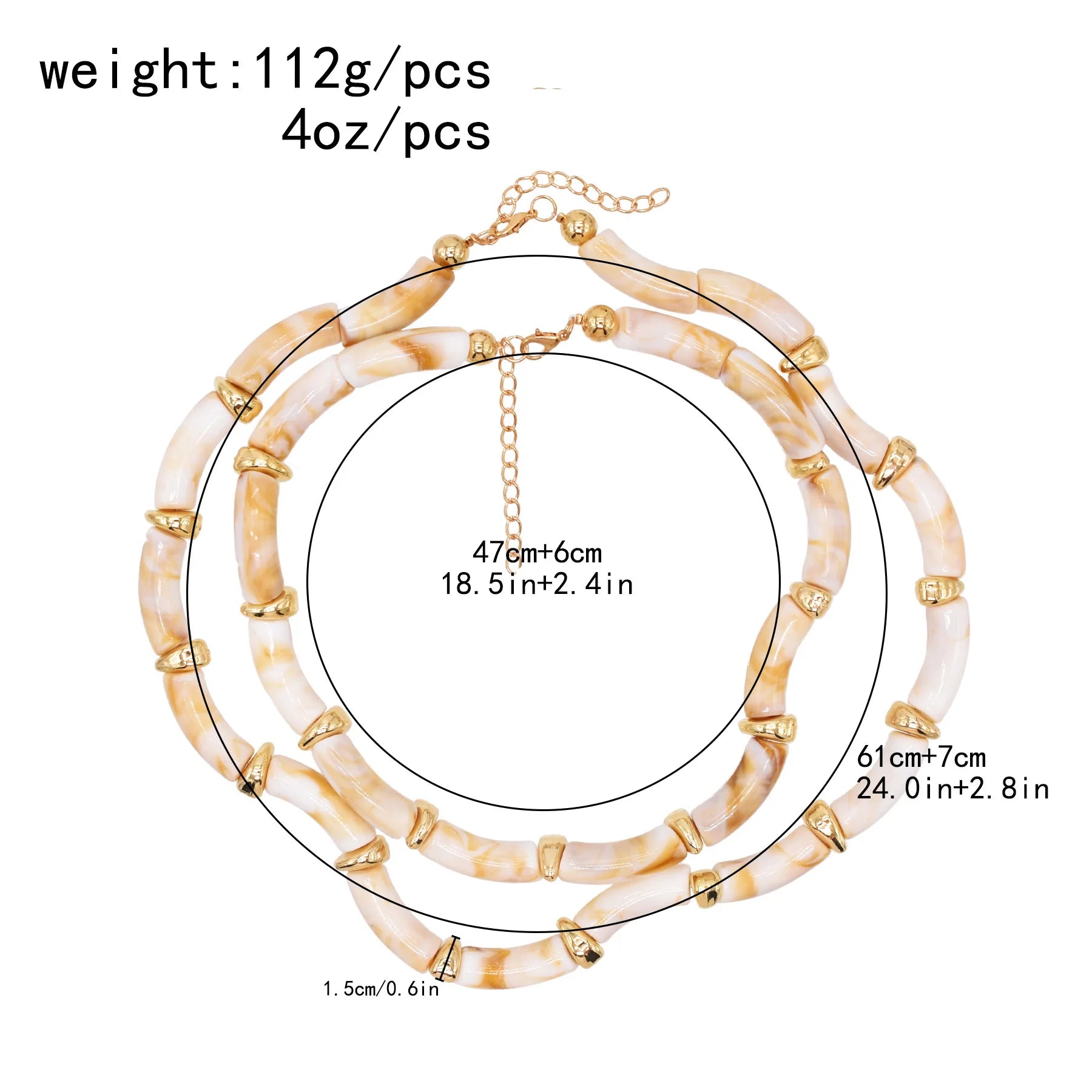 Irregular Bamboo Joint Double Layered Choker Necklace European American Luxury Texture Golden Alloy Stacked Jewelry Accessory