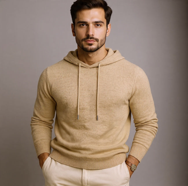 Men's Cashmere Hoodie with Luxurious Knit Design