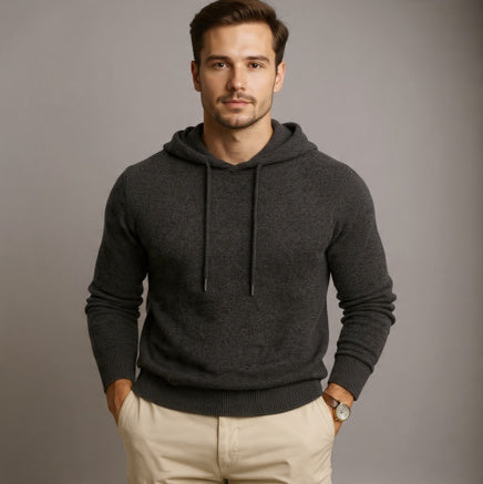 Men's Cashmere Hoodie with Luxurious Knit Design