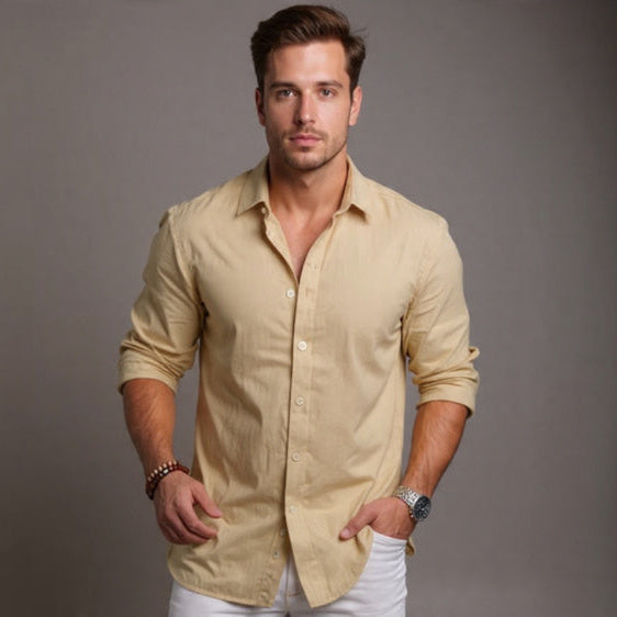 Men's Cotton Linen Versatile Casual Shirt