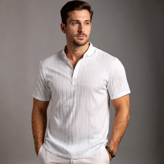Men's Retro Stand Collar Shirt – Effortlessly Stylish