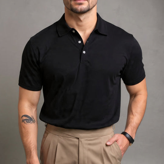 Men's Polo Shirt Elegance: Timeless Solid Design