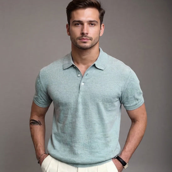 Men's Polo Shirt Elegance: Timeless Solid Design